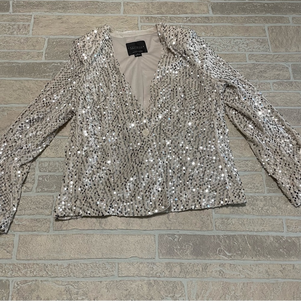 Sanctuary Charmed sequined blazer sequins sparkly jacket womens XL